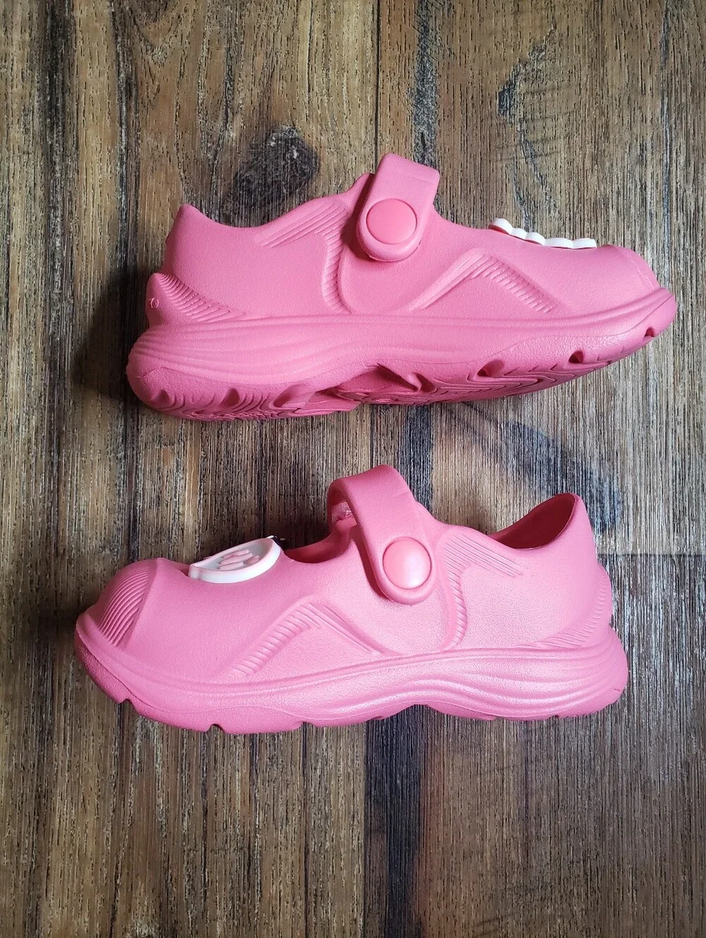 Toddler Girls Sz 7  Pink Mary Jane Clog Shoes with Cute Charms
